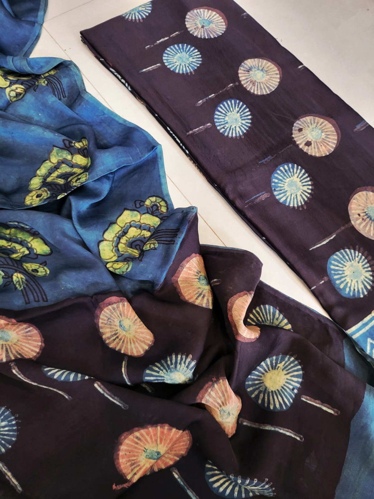 Nashpal Tussar modal silks suits