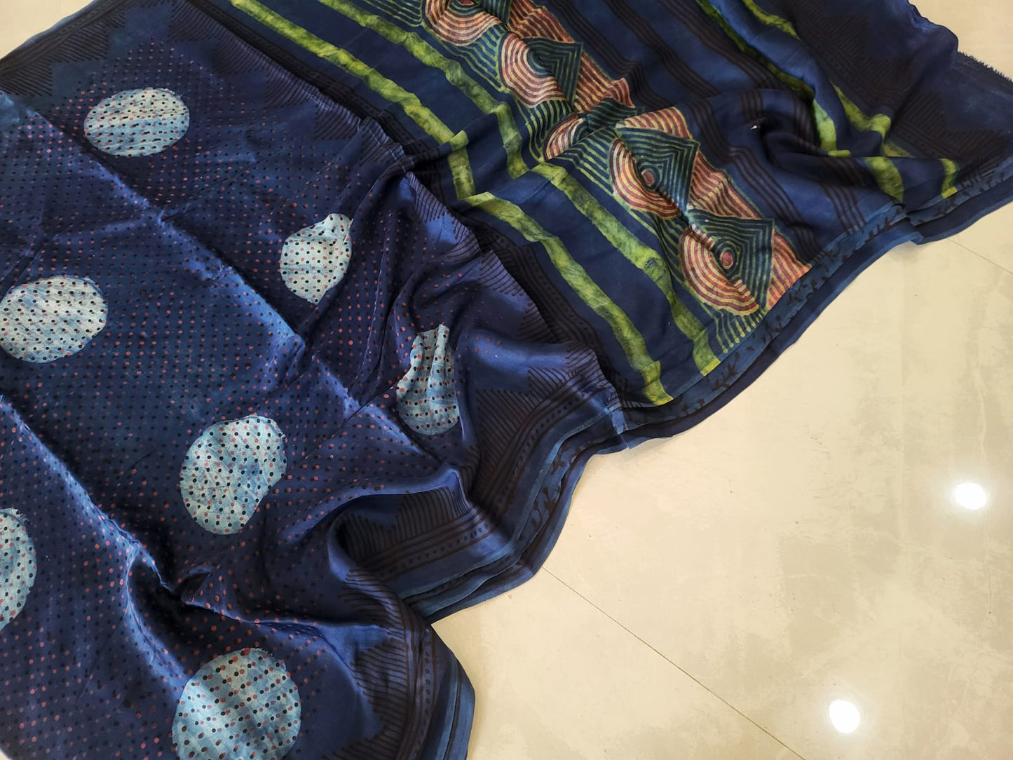 Vanaspati Hand Blocks prints Modal Silk Saree