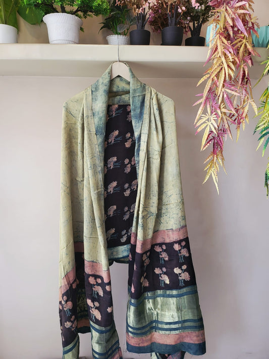 Nashpal  Tissue zari lagadi dupatta modal silk sets