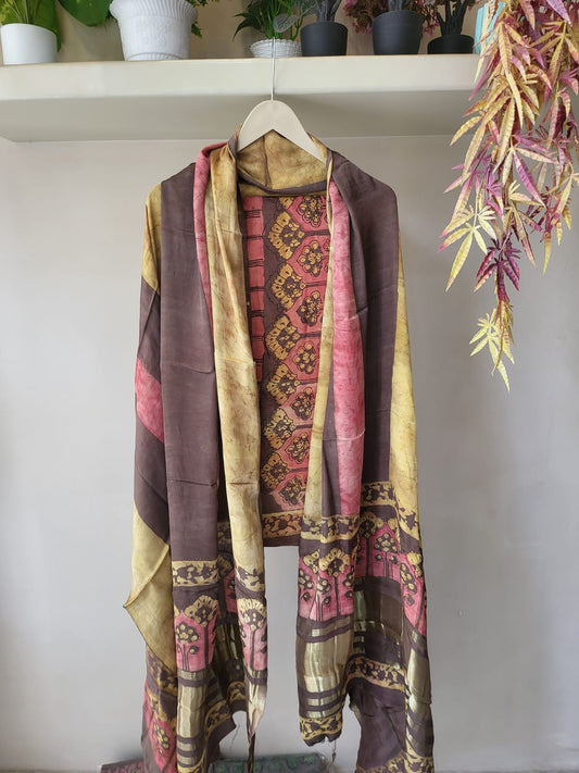 Nashpal  Tissue zari lagadi dupatta modal silk sets