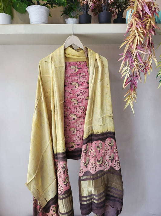 Nashpal  Tissue zari lagadi dupatta modal silk sets