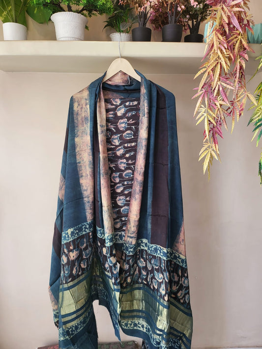 Nashpal  Tissue zari lagadi dupatta modal silk sets