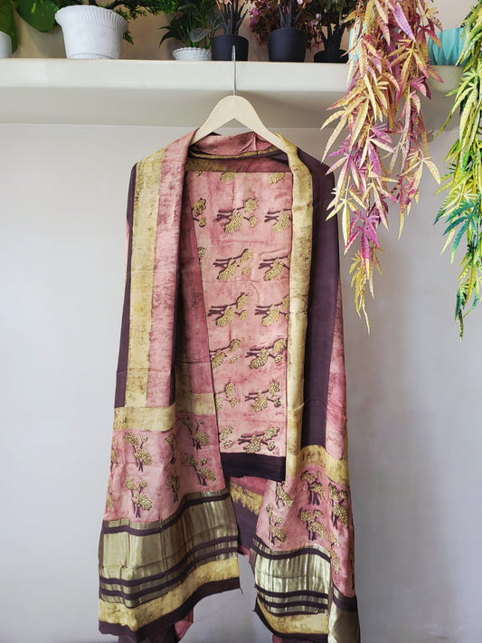 Nashpal  Tissue zari lagadi dupatta modal silk sets