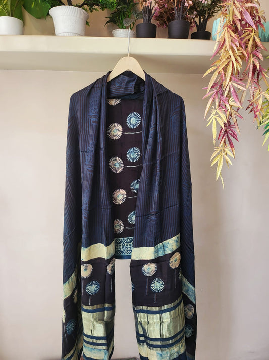 Nashpal  Tissue zari lagadi dupatta modal silk sets