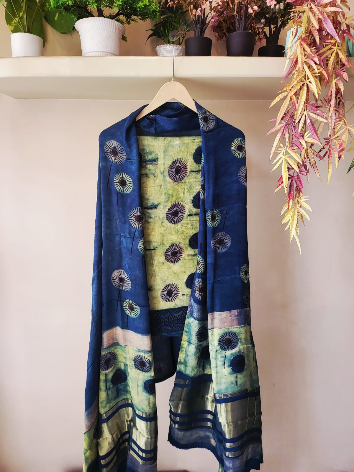 Nashpal  Tissue zari lagadi dupatta modal silk sets