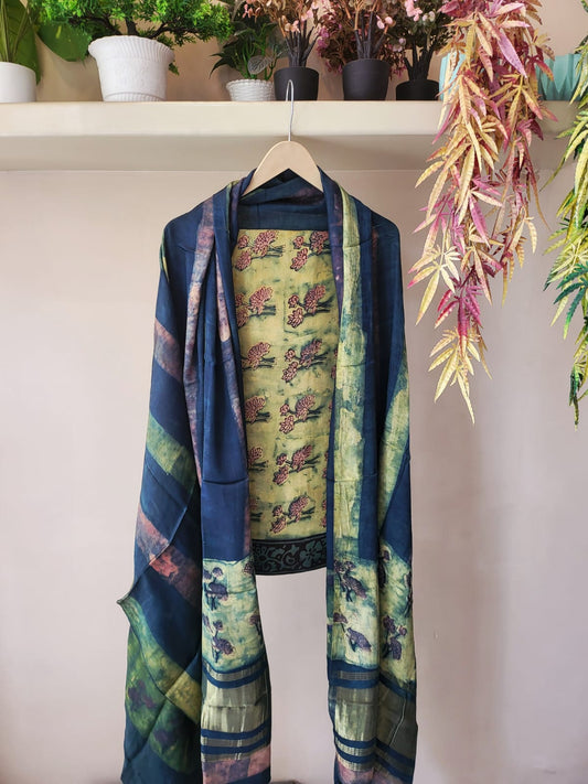 Nashpal  Tissue zari lagadi dupatta modal silk sets