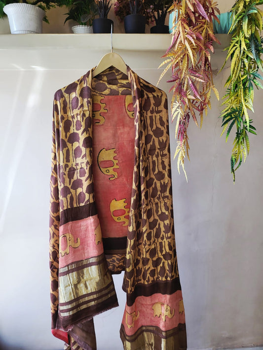 Nashpal  Tissue zari lagadi dupatta modal silk sets