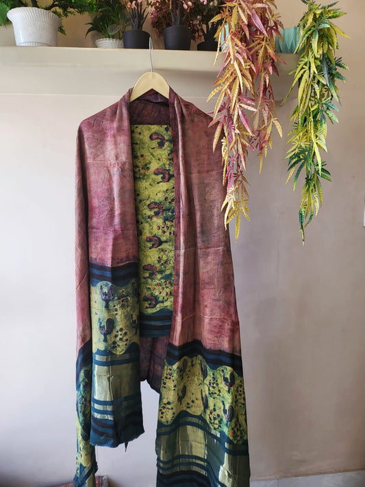 Nashpal  Tissue zari lagadi dupatta modal silk sets