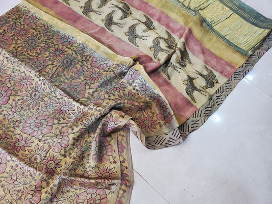Nashpal Tissue lagadi pallu modal silk sarees