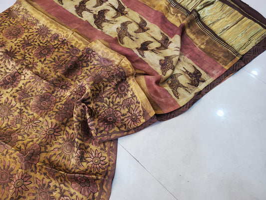 Nashpal Tissue lagadi pallu modal silk sarees