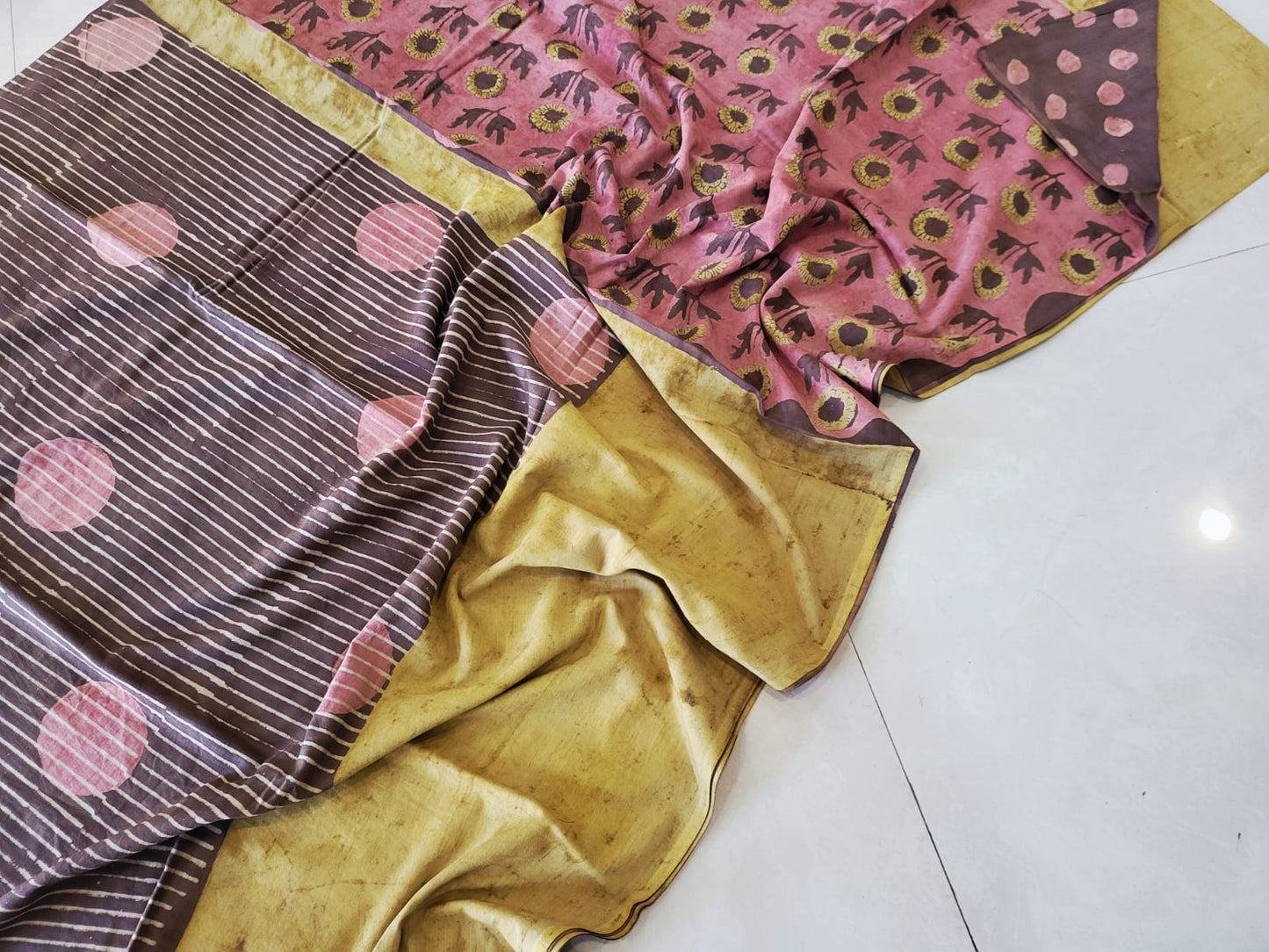 Nashpal dyes Ajrakh Prints Pure Mul Cotton sarees