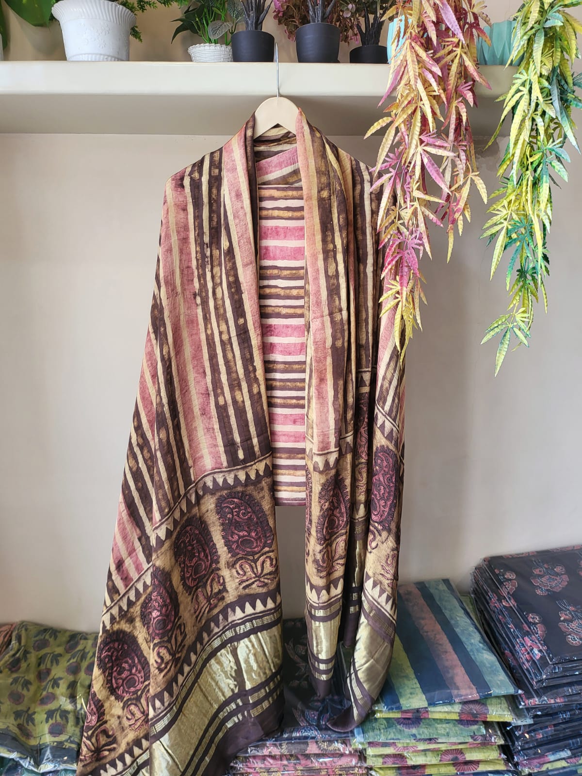 Nashpal  Tissue zari lagadi dupatta modal silk sets