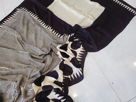 Exclusive Vanaspati Hand Blocks prints Modal Silk Saree