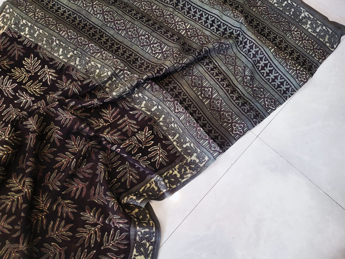 Vanaspati Hand Blocks prints Modal Silk Saree