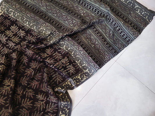 Vanaspati Hand Blocks prints Modal Silk Saree