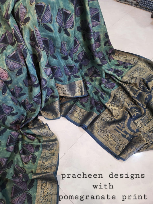 Nashpal Pomegranate Dola silk sarees