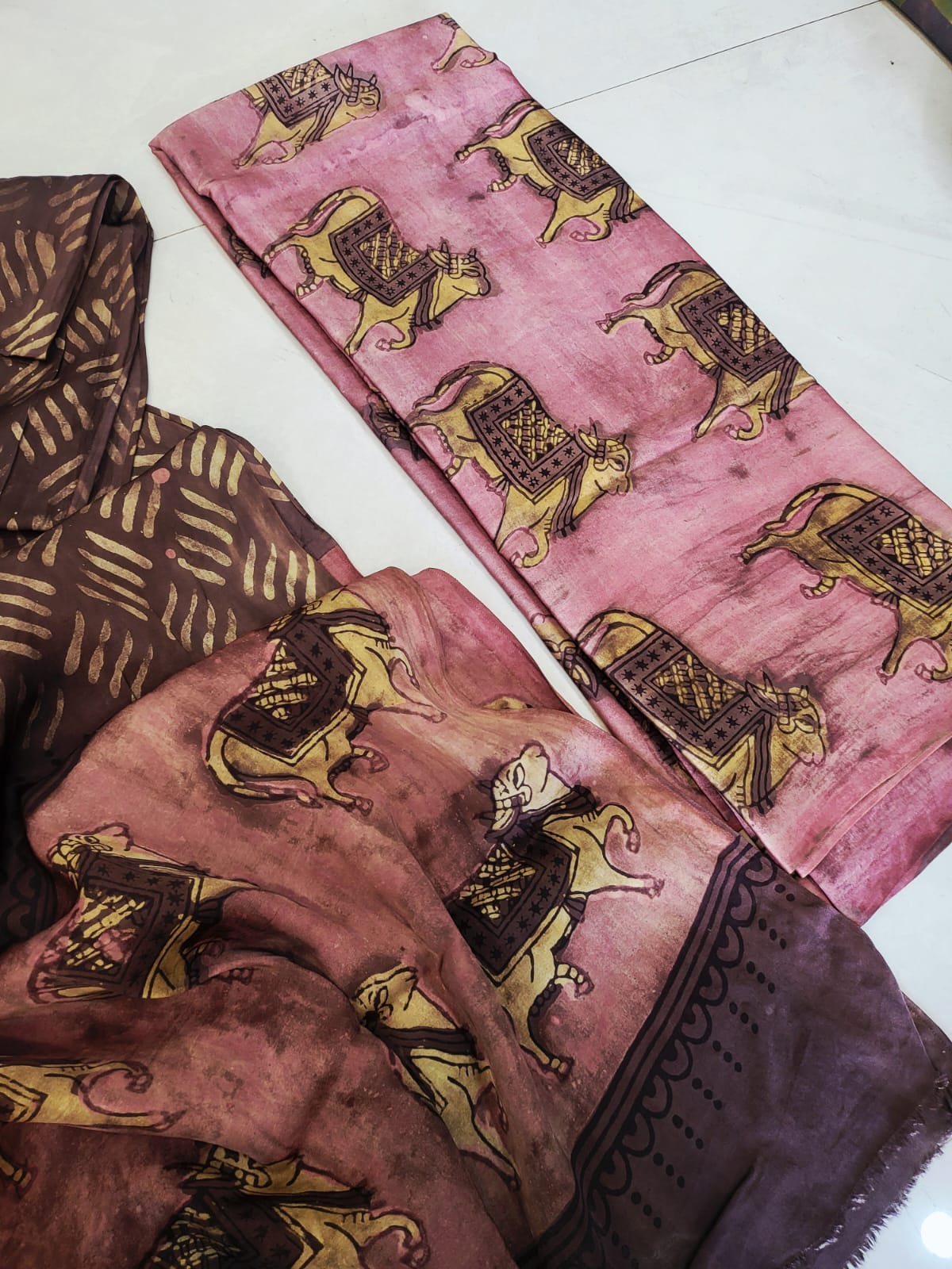 Nashpal Tussar modal silks suits
