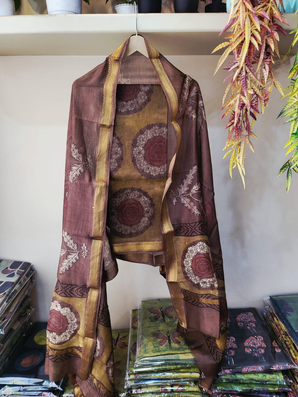 Nashpal Ajrakhs Maheshwari Silk Suit Material