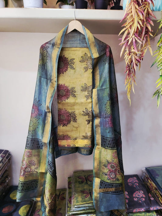 Nashpal Ajrakhs Maheshwari Silk Suit Material