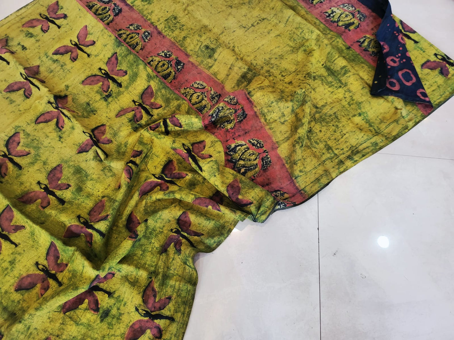 Nashpal dyes Ajrakh Prints Pure Mul Cotton sarees