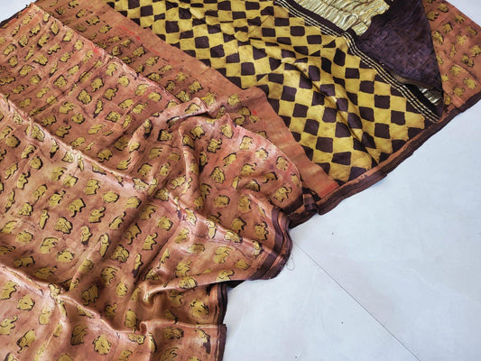 Nashpal Tissue lagadi pallu modal silk sarees
