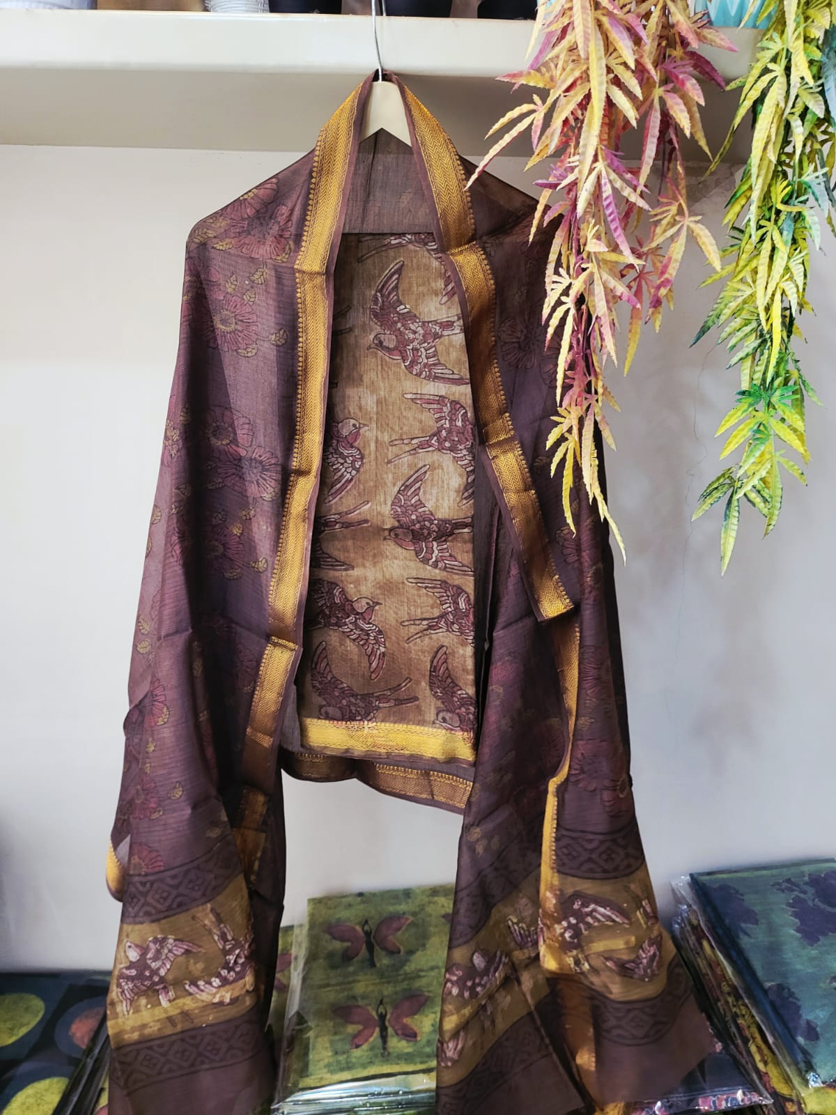 Nashpal Ajrakhs Maheshwari Silk Suit Material