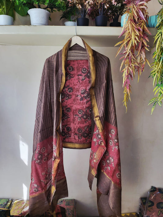 Nashpal Ajrakhs Maheshwari Silk Suit Material