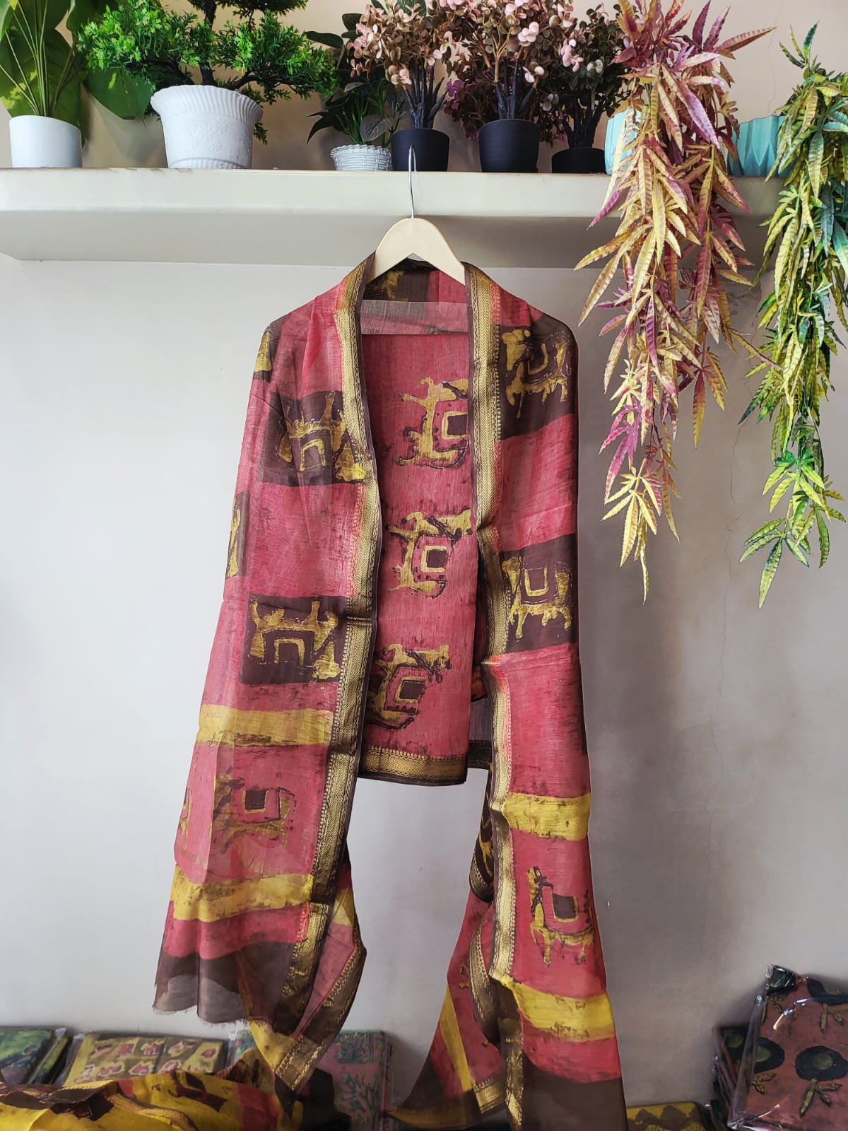 Nashpal Ajrakhs Maheshwari Silk Suit Material
