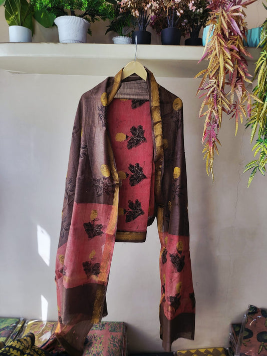 Nashpal Ajrakhs Maheshwari Silk Suit Material