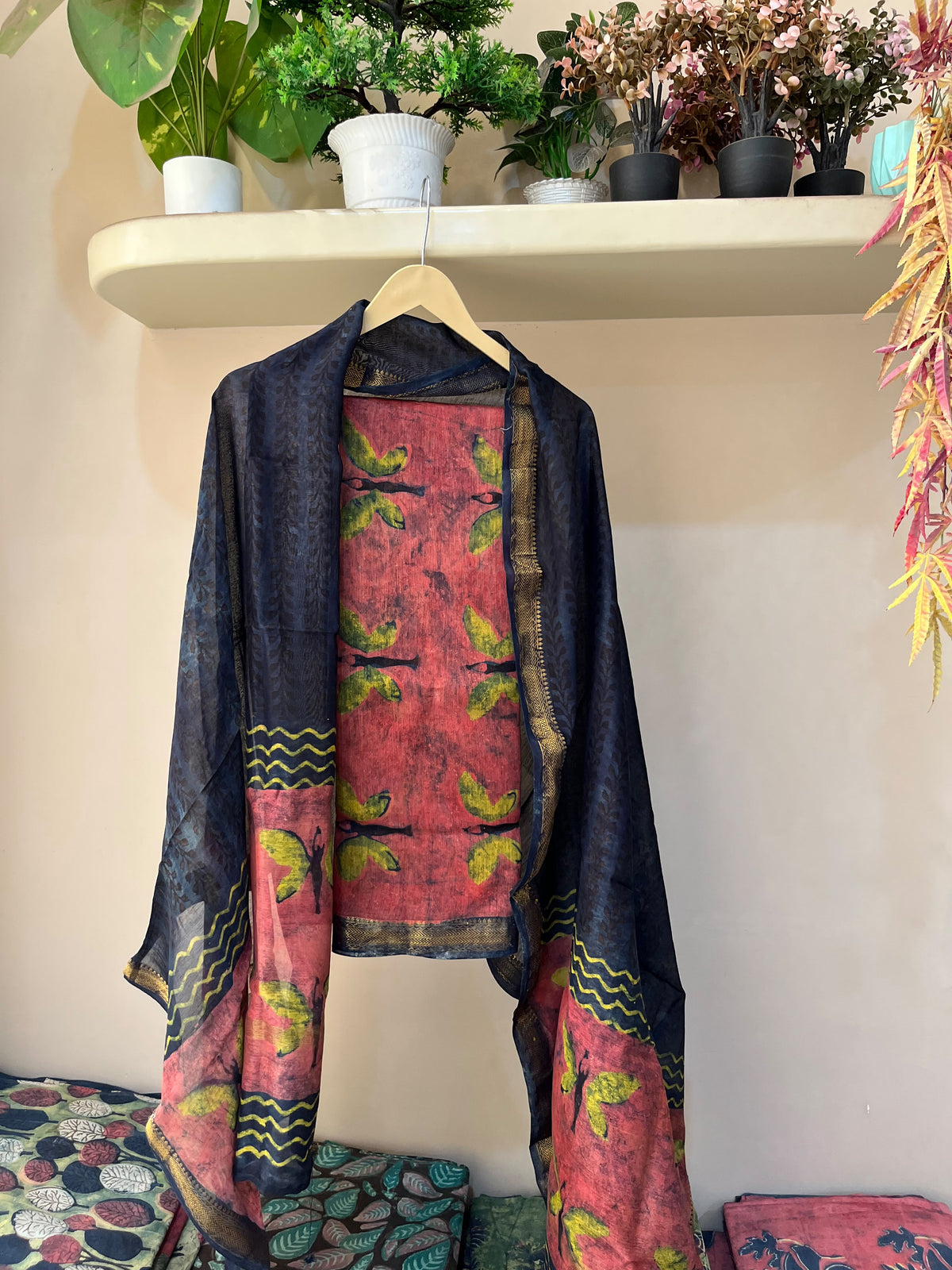 Nashpal Ajrakhs Maheshwari Silk Suit Material
