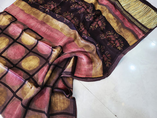 Nashpal Tissue lagadi pallu modal silk sarees