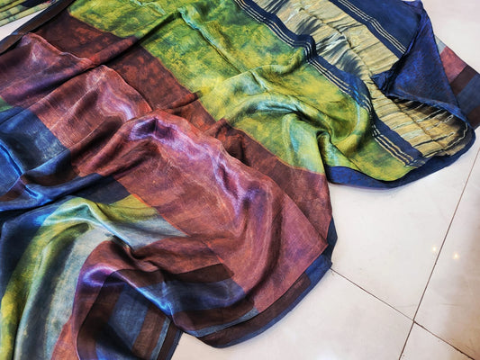 Nashpal Tissue lagadi pallu modal silk sarees
