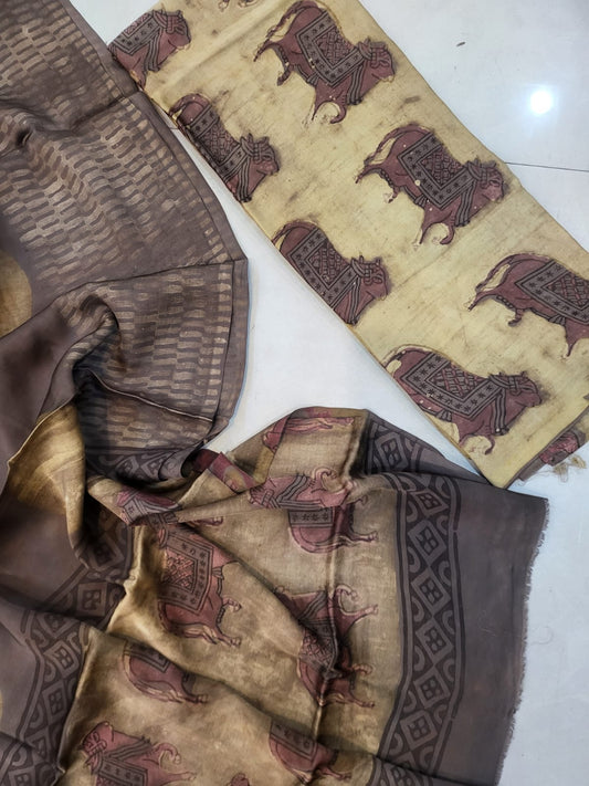 Nashpal Tussar modal silks suits