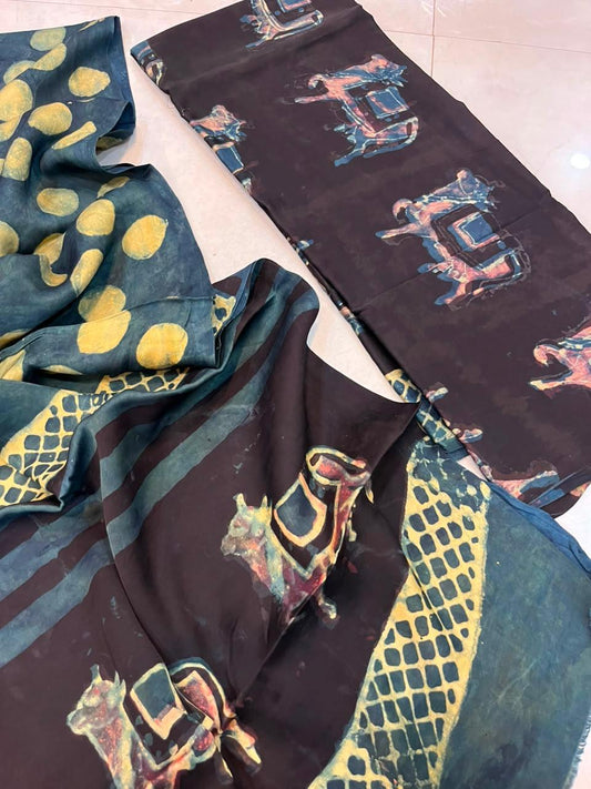 Nashpal Tussar modal silks suits