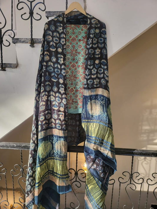 Nashpal Tissue modal silk suits