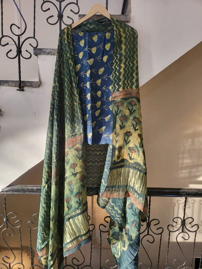 Nashpal Tissue modal silk suits