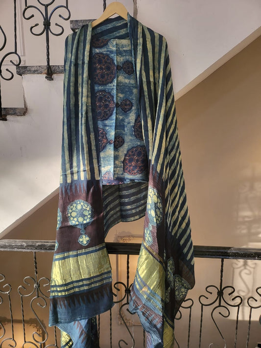 Nashpal Tissue modal silk suits