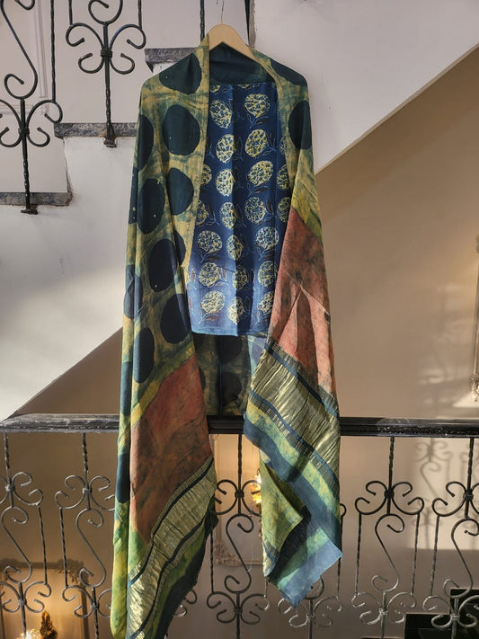 Nashpal Tissue modal silk suits