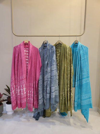 Vanaspati Ajrakh prints Modal silk suits